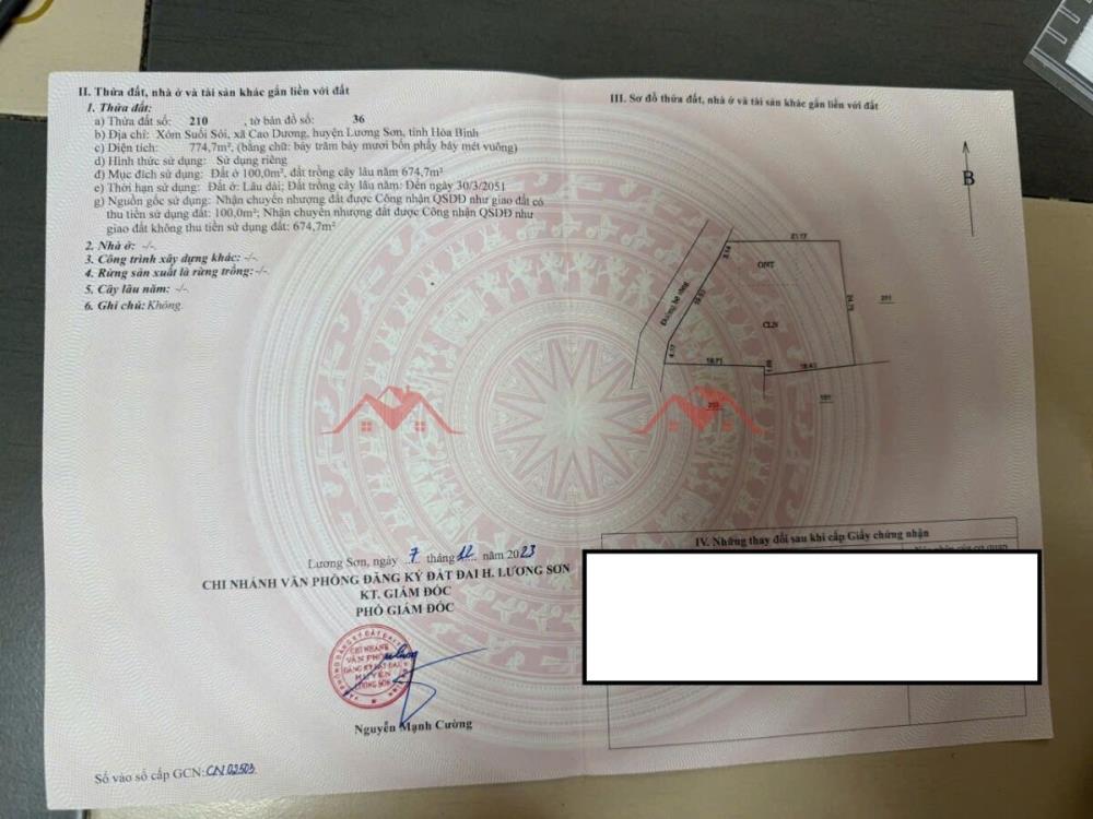 CHÍNH CHỦ BÁN CĂN NHÀ 774.7M TẠI LƯƠNG SƠN-HÒA BÌNH2608683