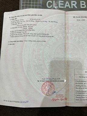 CẦN BÁN LÔ ĐẤT ĐẸP TẠI AN DƯƠNG - HẢI PHÒNG2555362