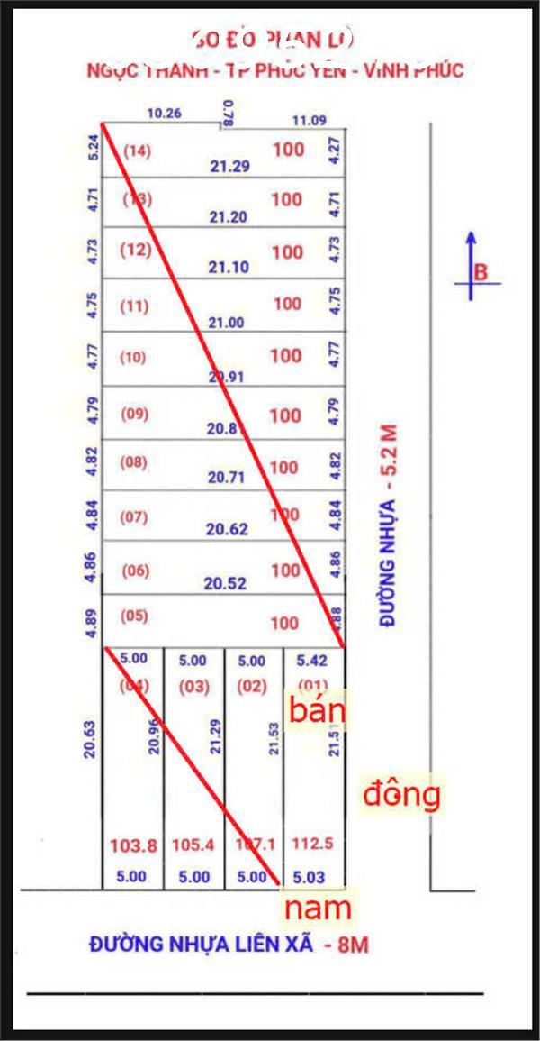 Bán nhanh lô góc đẹp nhất tại Ngọc Thanh, Phúc Yên, 112.5m2 full thổ cư, ngõ 8m thông oto2602071