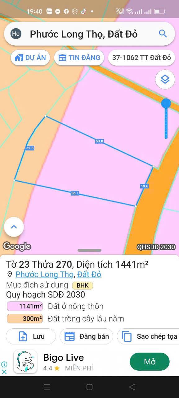 Bán gấp lô đất nền tuyệt đẹp 1.440 m2 - Vị Trí Chiến Lược Gần KCN Đất Đỏ & Sân Bay Lộc An2615671