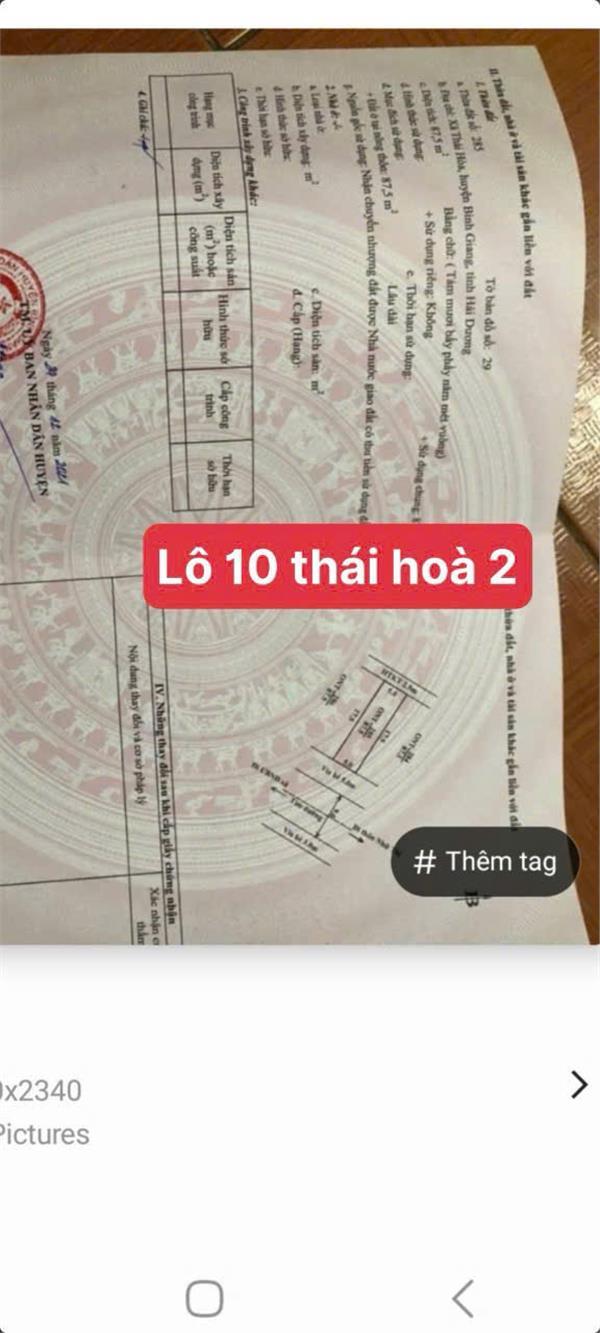 Đất đẹp giá tốt CẦN BÁN NHANH  lô đất đẹp tiềm năng tại huyện Bình Giang, tỉnh Hải Dương2412773
