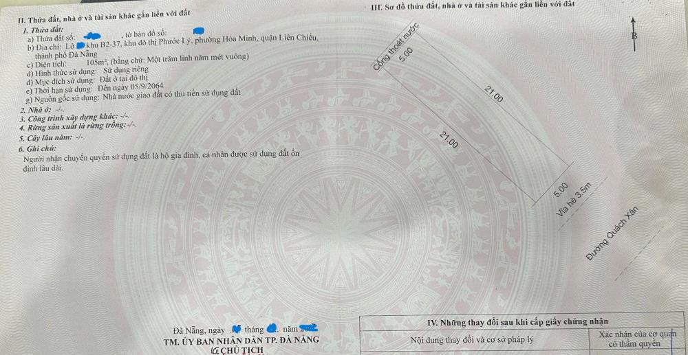 🔴💥Bán đất đường Quách Xân - Hòa Minh, Liên Chiểu, Đà Nẵng2544125