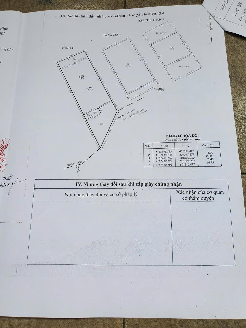 BÁN NHÀ CHÍNH CHỦ - CAO LỖ, QUẬN 8, TP.HCM2436624