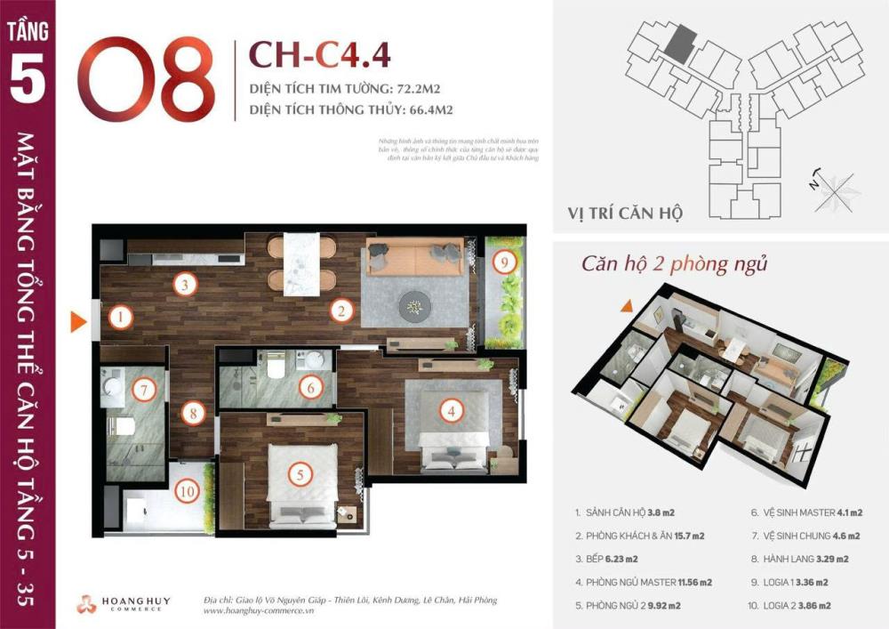 Bán 2 Căn Chung Cư Chính Chủ Tại Hoang Huy Commerce Đường Võ Nguyên Giáp quận Lê Chân.2439275