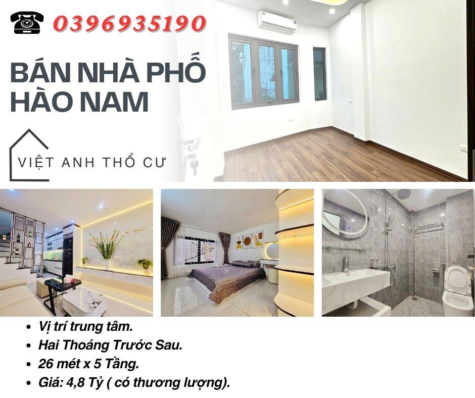 Bán nhà Hào Nam Đống Đa, Nở Hậu Nhẹ, Có Hai Thoáng Trước Sau, 26mx5T, Giá: 4,8 Tỷ, Lh: 0396935190.2352391