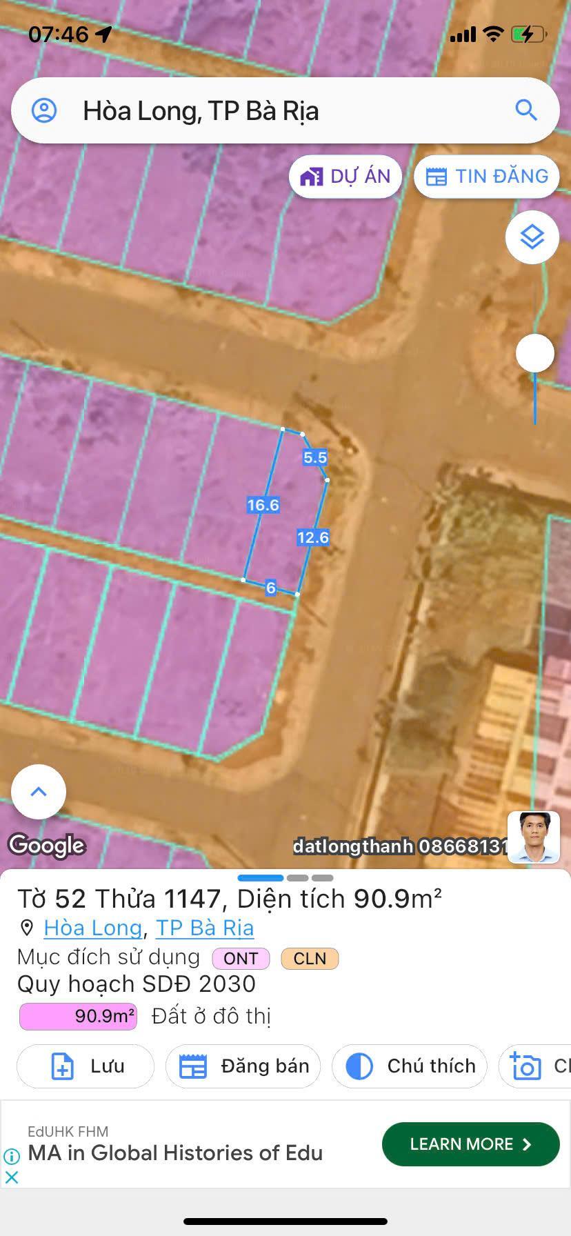 Bán Gấp Đất Nền Dự Án Tỉnh Lộ 56,Xã Hòa Long, TP.Bà Rịa, Bà Rịa Vũng Tàu, 91 m², giá thỏa thuận2621070