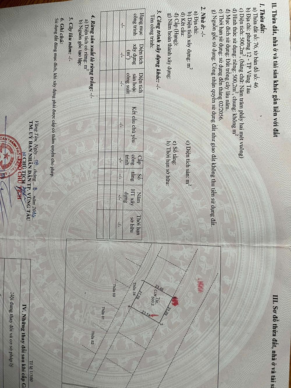 Bán đất khu nghỉ dưỡng tại Phường 12, Vũng Tàu, 3,999 tỷ, 500m2 - Hot! Uy tín2567333