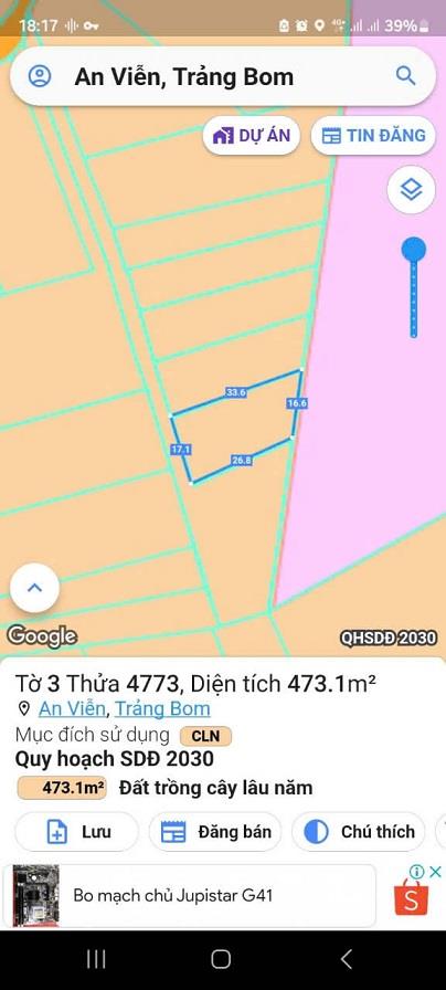 CHÍNH CHỦ CẦN BÁN GẤP LÔ ĐẤT ĐẸP – TIỀM NĂNG TĂNG GIÁ MẠNH TẠI TRẢNG BOM, ĐỒNG NAI2625899