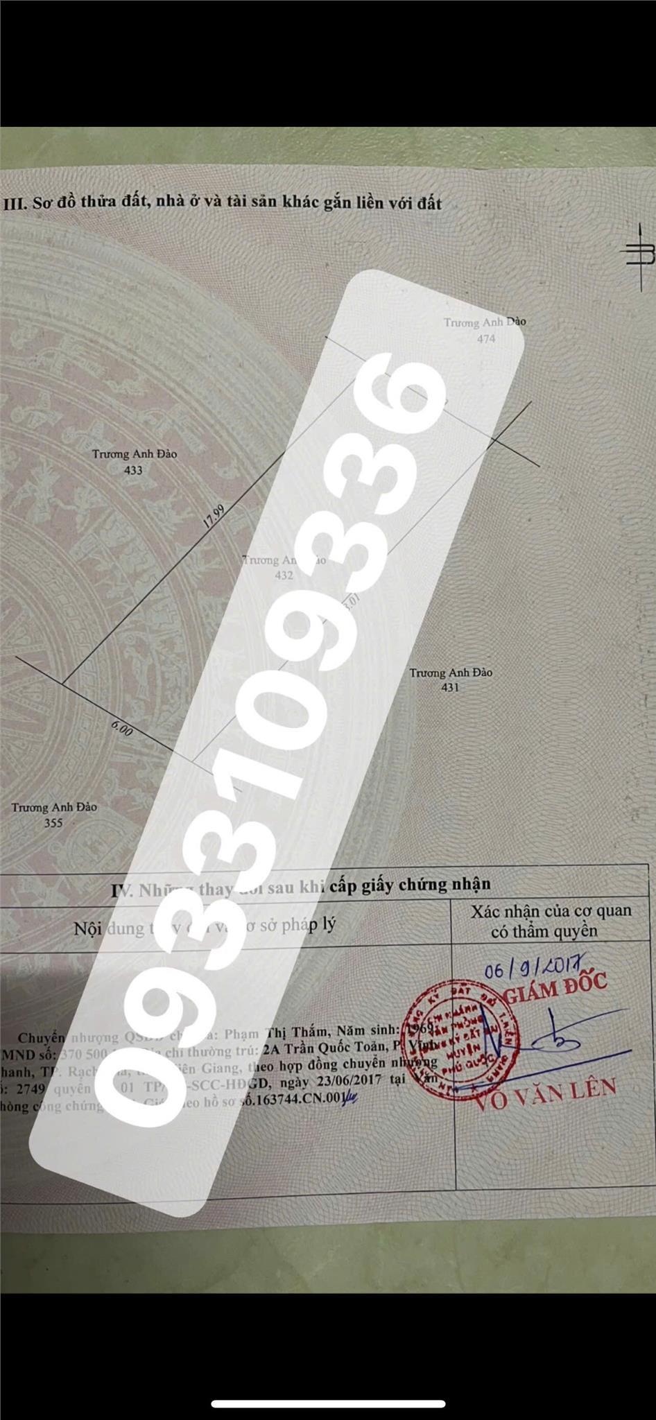 CHÍNH CHỦ CẦN BÁN NHANH LÔ Đất TẠI Ấp 3, Xã Cửa Cạn, TP Phú Quốc, Kiên Giang2587488