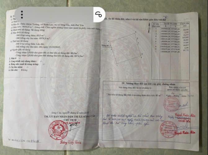 CHÍNH CHỦ CẦN BÁN ĐẤT Tặng NHÀ Ở THÔN DIÊM TRƯỜNG - XÃ XUÂN LỘC  - TX. SÔNG CẦU - PHÚ YÊN.2429925