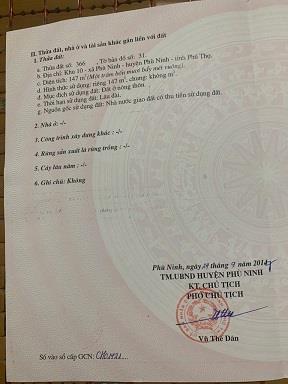 CẦN BÁN 2 LÔ ĐẤT ĐẸP TẠI PHÙ NINH, PHÚ THỌ2542002