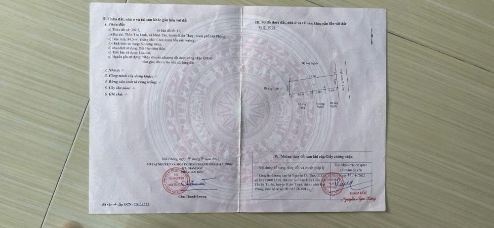 CỰC HÓT -  CHÍNH CHỦ GỬI BÁN LÔ ĐẤT TUYẾN 2 TRỤC THÔN THỌ LINH, MINH TÂN, KIẾN THỤY, HẢI PHÓNG – GIÁ CHỈ HƠN 1 TỶ2575926
