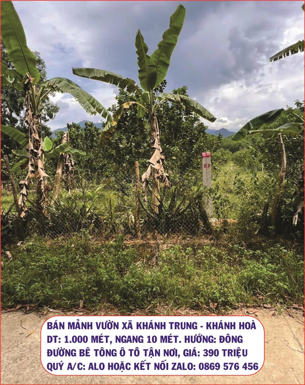 BÁN ĐẤT VƯỜN GIÁ SIÊU RẺ TẠI KHÁNH TRUNG, KHÁNH VĨNH, KHÁNH HOÀ2427286