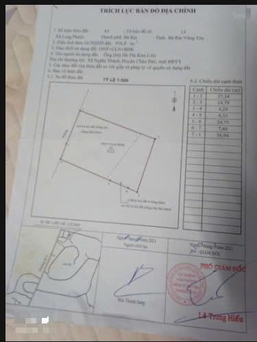 Bán đất tại Long Phước, Bà Rịa, Bà Rịa Vũng Tàu, giá ưu đãi 5.35 tỷ diện tích 916.8 m22443445