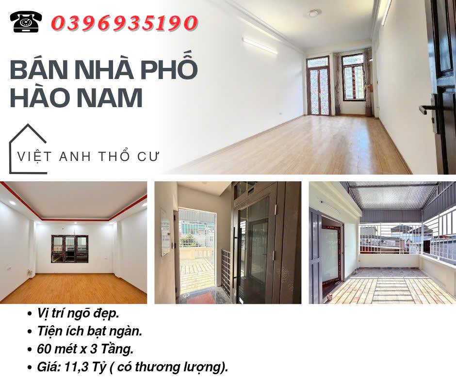 Bán nhà Hào Nam Đống Đa, Vị Trí Đắc Địa, Khung Cột Chắc Chắn, 60mx3T, Giá: 11,3 Tỷ, Lh: 0396935190.2373361