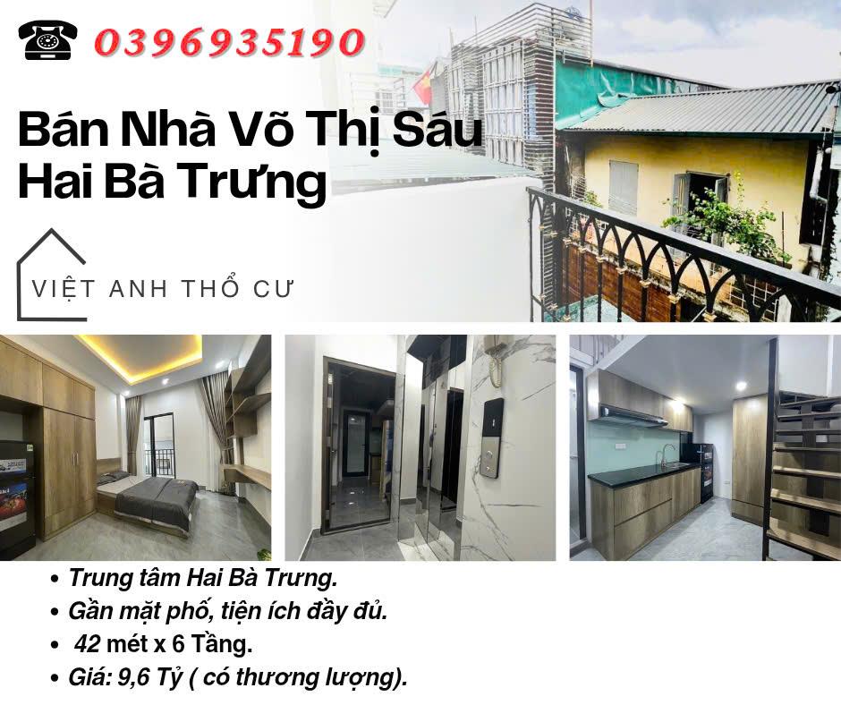 Bán nhà phố Võ Thị Sáu, Nhà Mới Tinh, Nội Thất Xịn, 42mx6T, Giá: 9.6 Tỷ, Lh: 0396935190.2404651