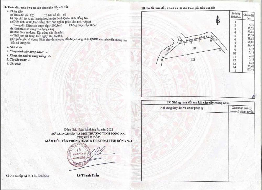 BÁN LÔ ĐẤT TRỒNG CÂY LÂU NĂM TẠI ĐỊNH QUÁN - ĐỒNG NAI2554362