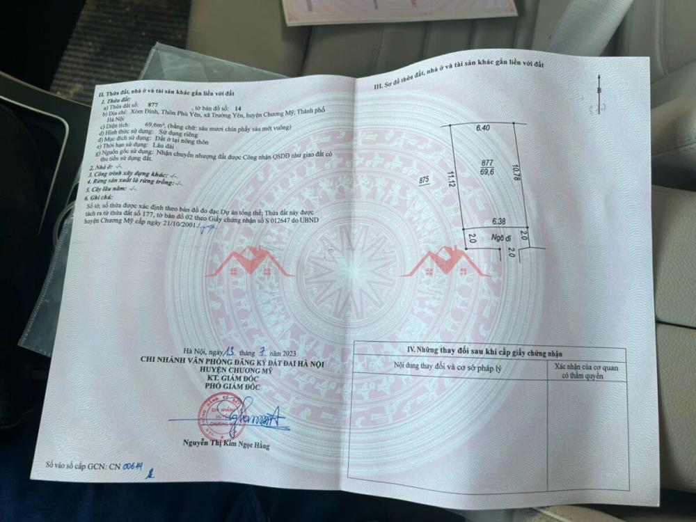 CHÍNH CHỦ BÁN LÔ ĐẤT 69,6M TẠI TRƯỜNG YÊN-CHƯƠNG MỸ-HÀ NỘI2622738
