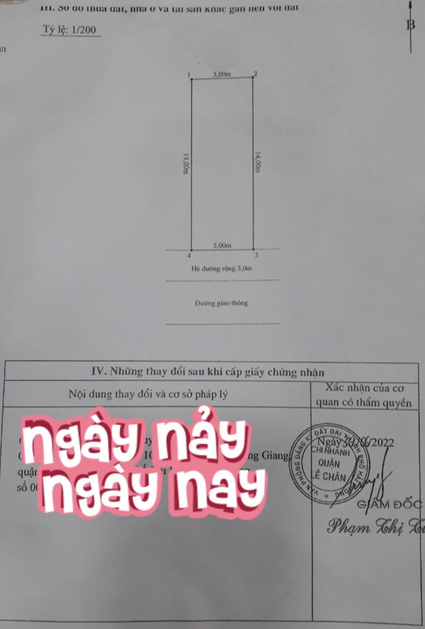 Bán đất phân lô Vĩnh Niệm - tuyến 3 Bùi Viện, 70m, đường 12m, Giá 60 tr/m rẻ nhất2456325