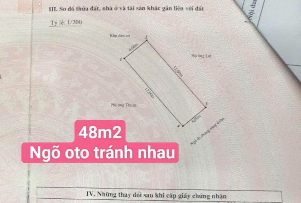 Bán đất cạnh Dự án Việt Phát - Vĩnh Niệm, 48m, ngõ 5m, Giá 2.48 tỉ , ô.tô ra vào2444285