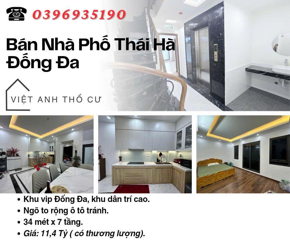 Bán nhà Phố Thái Hà, Nhà Mới Thang Máy, Sổ Vuông Đẹp, 34mx7T, Giá: 11.4 Tỷ, Lh: 0396935190.2433240