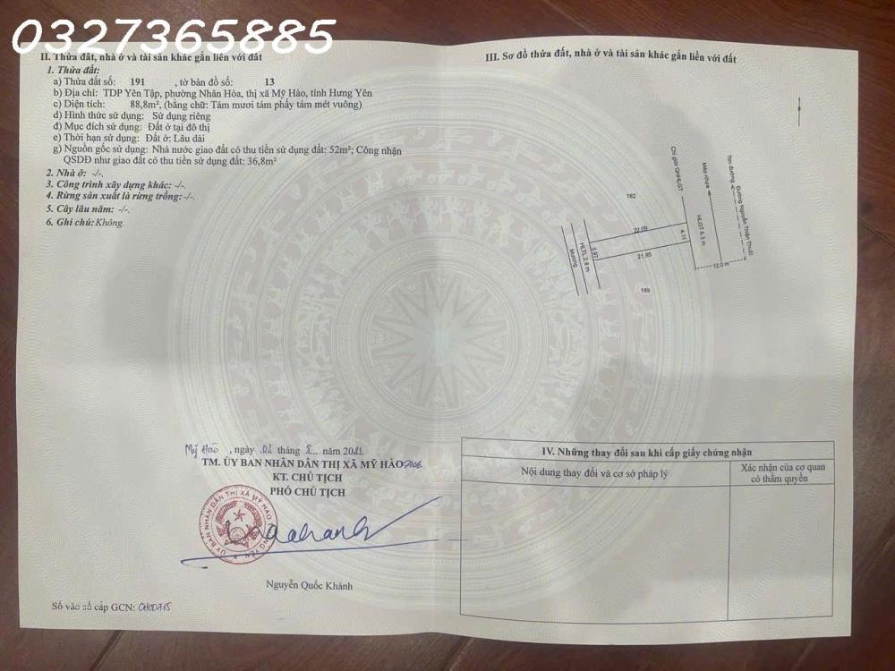 Bán nhà đất đường 196 khu Yên Tập. Nhân Hòa, Mỹ Hào, Hưng Yên giá 7.2 tỷ2615751
