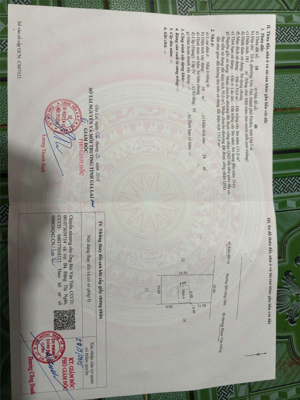 Chính Chủ Cần Bán Lô Đất Phạm Văn Đồng, Yên Thế, TP Pkeiku, Gia Lai - Giá Cực Rẻ.2622437