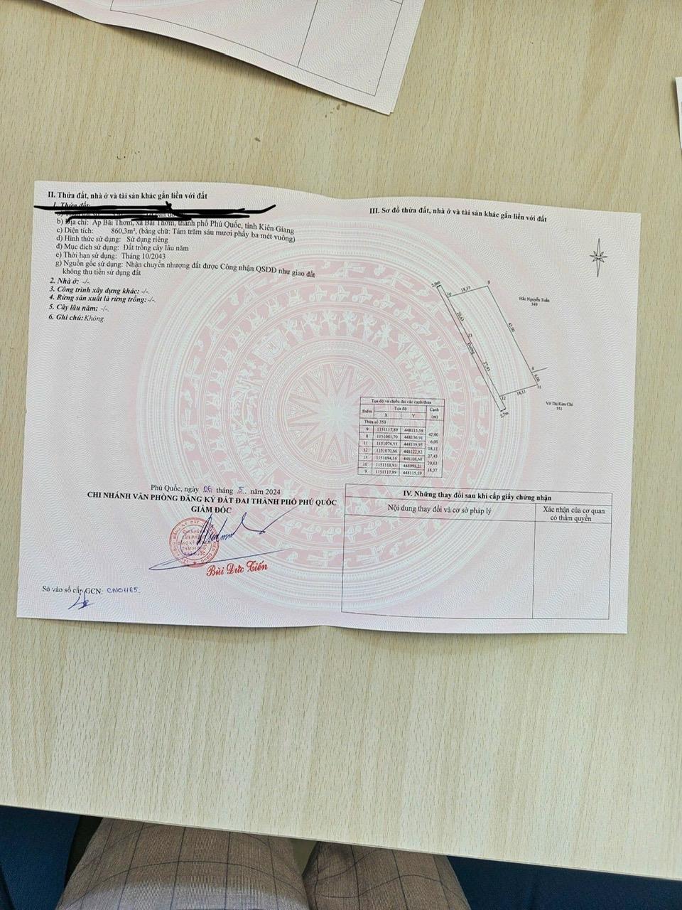 bán lô đất 4tr/m2 bãi thơm phú quốc DT 1000m2 mặt đường DT 973 083 2865 1162549935