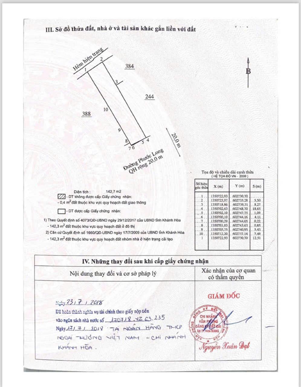 Bán Nhà 2 Mặt Tiền Đường Phước Long, Sát Bệnh Viện Tâm Trí, TP Nha Trang, Khánh Hòa2352001