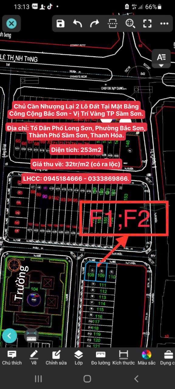 Chủ Cần Nhượng Lại 2 Lô Đất Tại Mặt Bằng Công Cộng Bắc Sơn - Vị Trí Vàng TP Sầm Sơn2414291