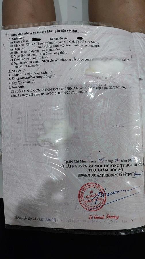 Bán Đất Xã Tân Thạnh Đông, Huyện Củ Chi, HCM2382295