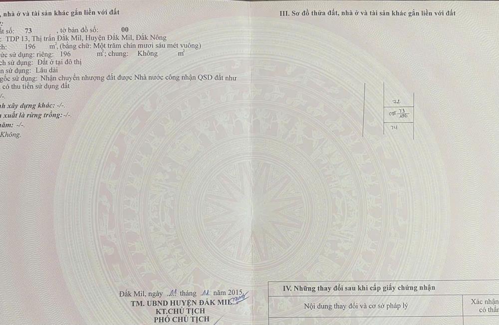 Chính Chủ Cần Bán Lô Đất Vị Trí Đắc Địa Tại Thị trấn Đắk Mil, Huyện Đắk Mil, Đắk Nông2567265