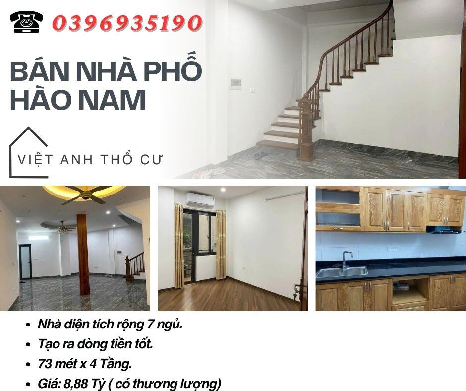 Bán nhà Hào Nam Đống Đa, Giá Đầu Tư, Cho Thuê Dễ Dàng, 73mx4T, Giá: 8,88 Tỷ, Lh: 0396935190.2357747