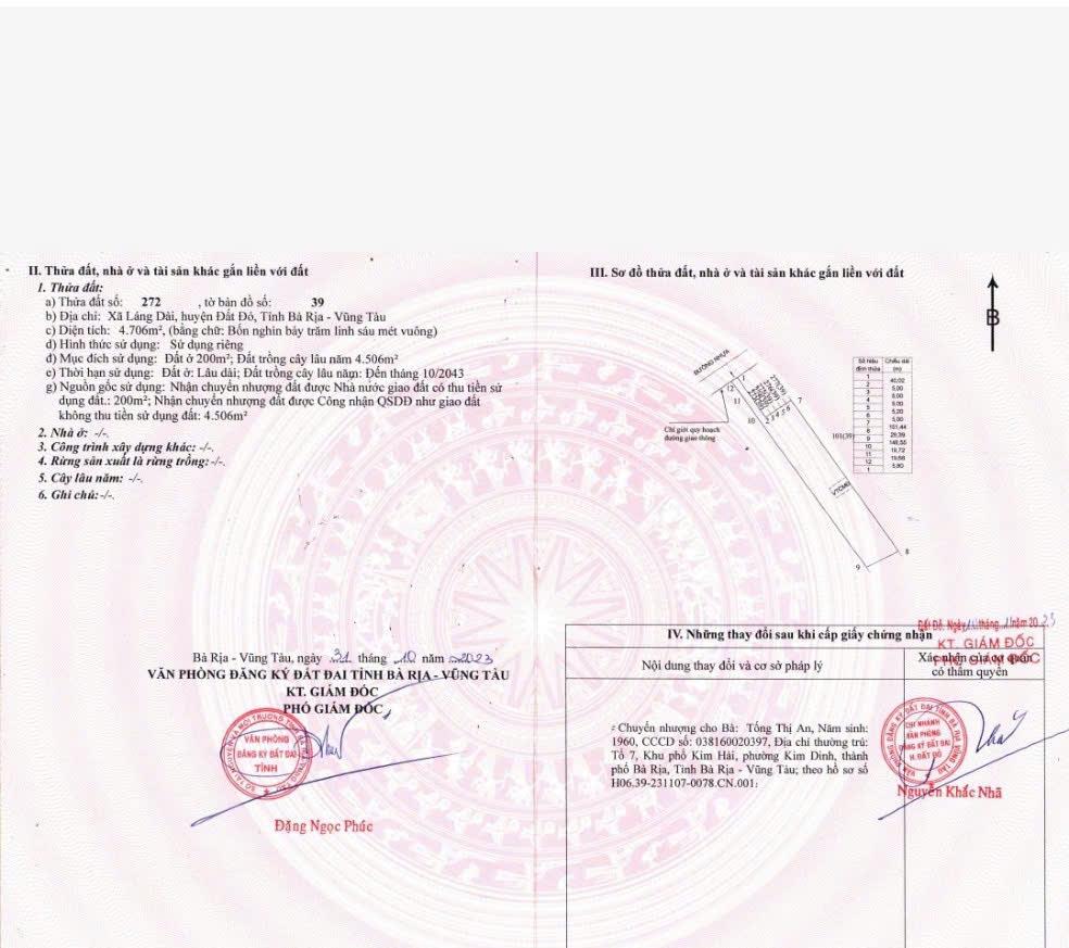 chủ cần ra hơn 9000m đất phường long tâm. Có gần 4000m thổ cư.2572654