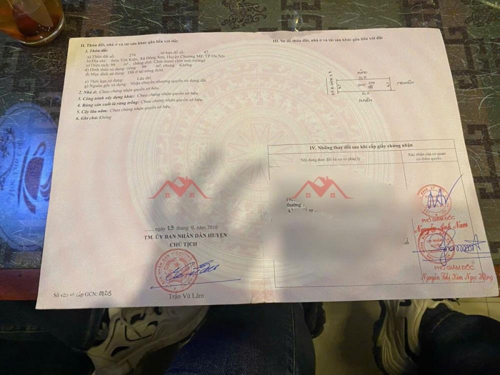 CHÍNH CHỦ BÁN LÔ ĐẤT 99M TẠI ĐÔNG SƠN-CHƯƠNG MỸ-HÀ NỘI2608871