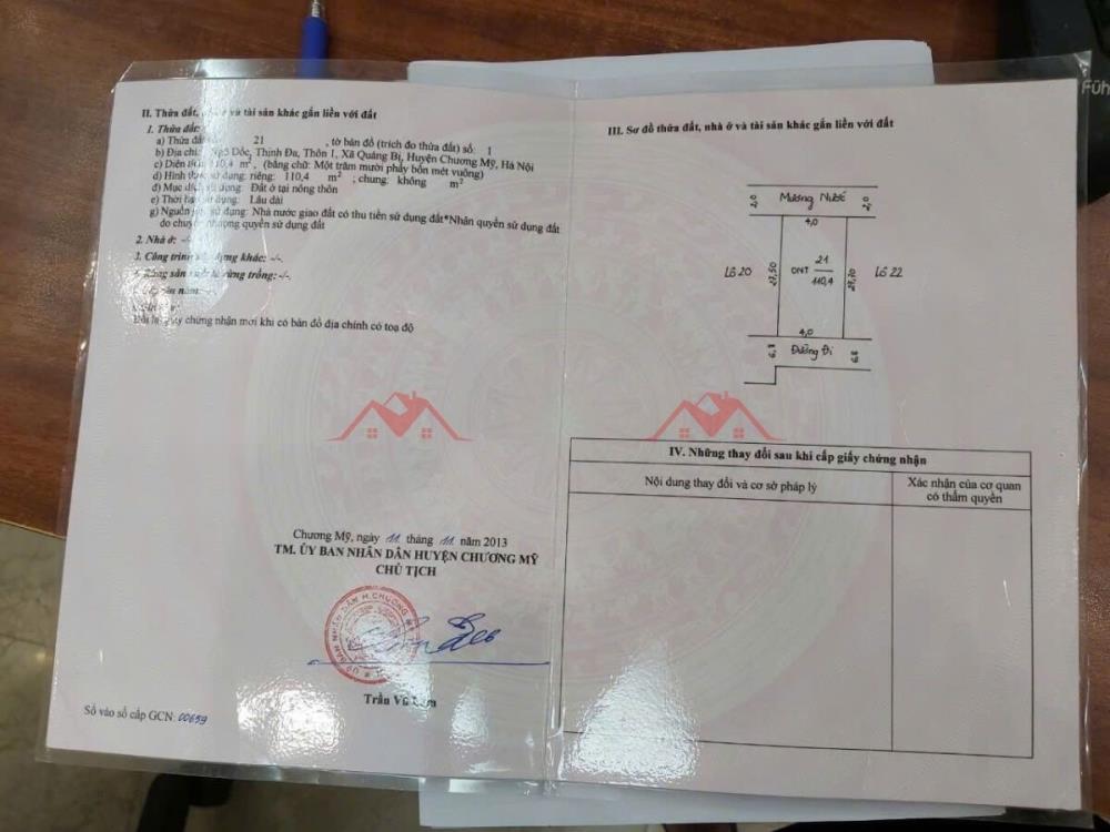 CHÍNH CHỦ BÁN LÔ ĐẤT 110,4M TẠI QUẢNG BỊ-CHƯƠNG MỸ-HÀ NỘI2608933