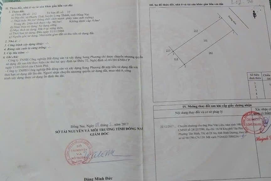 SỞ HỮU ĐẤT ĐẸP - GIÁ Yêu Thương - Vị Trí Tại : Xã Phước Thái - Huyện Long Thành - Tỉnh Đồng Nai2622510