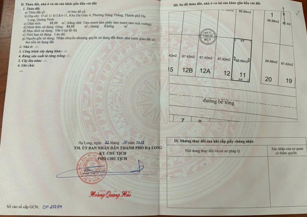 Cần bán lô đất hàng hiếm, Hướng Nam, Hướng Biển. Lô khe thoáng - Bim Hùng Thắng, Hạ Long. Giá đẹp cho các chủ nhân mới.2468629