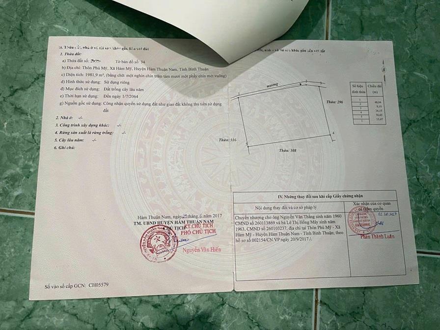CHÍNH CHỦ CẦN BÁN LÔ ĐẤT TẠI Hàm Mỹ, Phan Thiết, Bình Thuận - GIÁ CỰC RẺ2488983