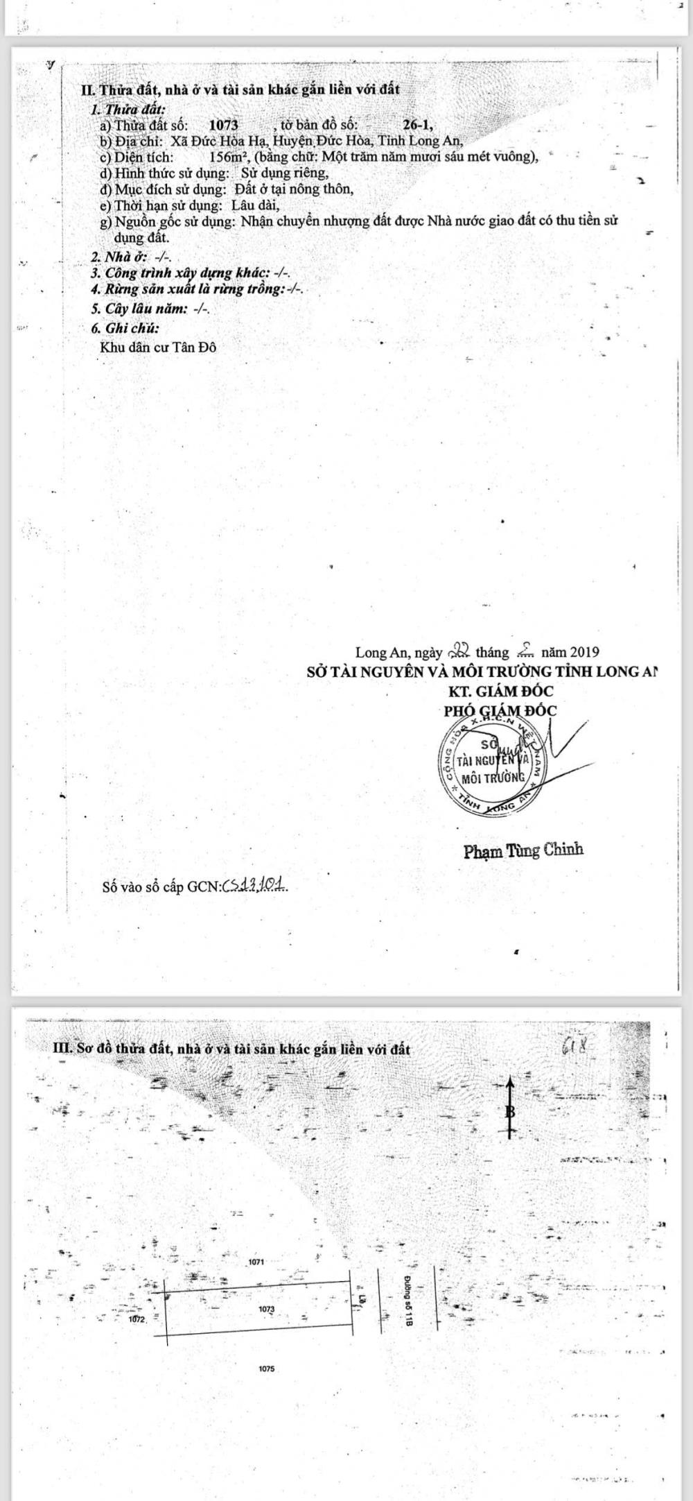 Chính chủ bán đất, sổ hồng, 6x26 156m2, KDC Tân Đô. Hướng Đông, Dự án KDC Tân Đô, Đường Tỉnh Lộ 10, Xã Đức Hoà Hạ, Đức Hòa, Long An2665863