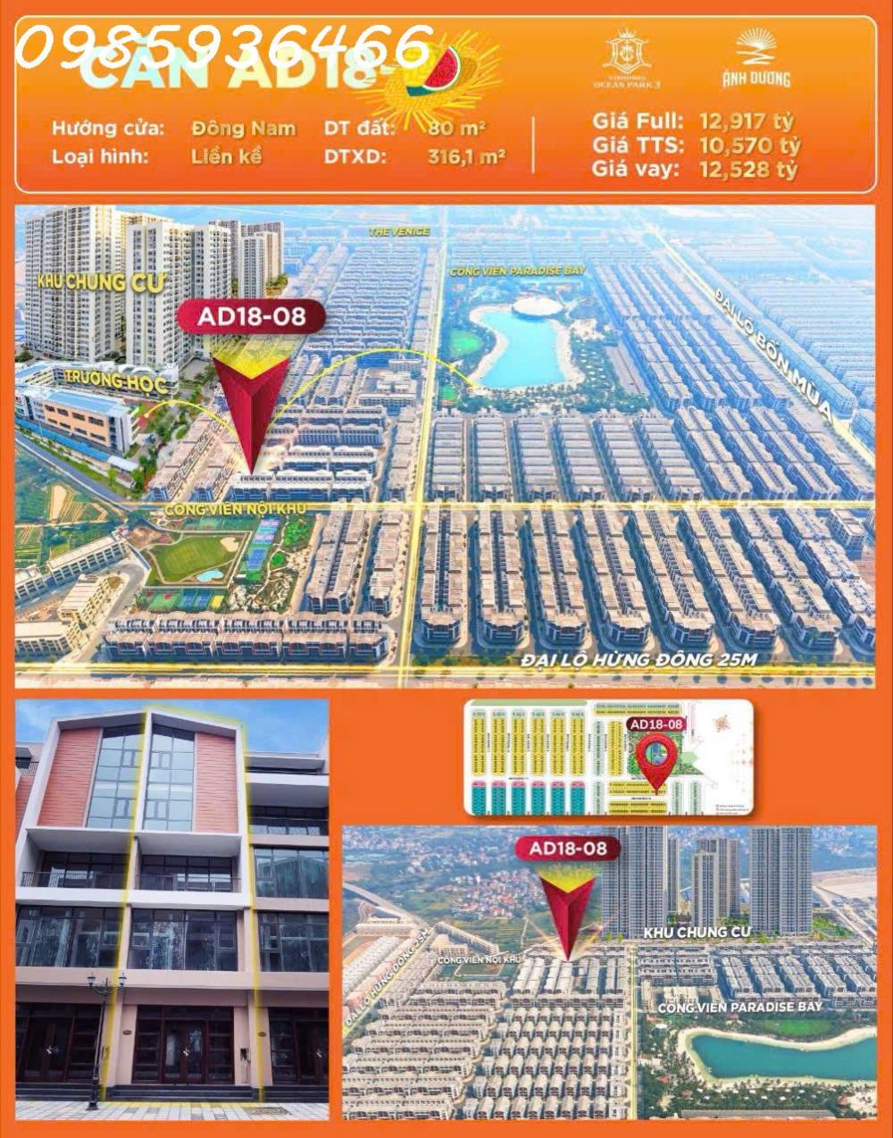 SIÊU PHẨM LIỀN KỀ SIÊU HOT TẠI PHÂN KHU ÁNH DƯƠNG,...TẠI ĐÔ THỊ VINHOME OCEAN PARK 2,32607607