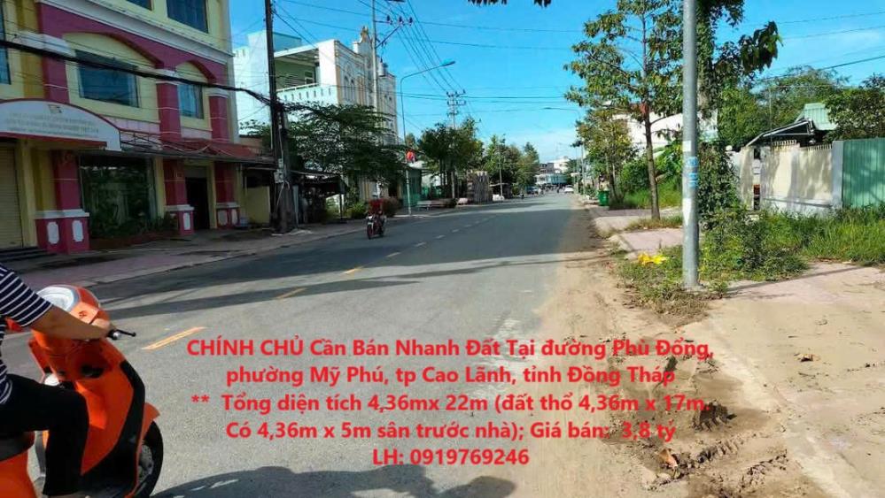 CHÍNH CHỦ Cần Bán Nhanh Đất Tại đường Phù Đổng, phường Mỹ Phú, tp Cao Lãnh, tỉnh Đồng Tháp2394325