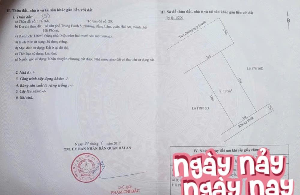 Bán đất Biệt thự lô 16 Lê Hồng Phong, 126m, ngang 7m, đường 15m, giá 11.6 tỉ2495084