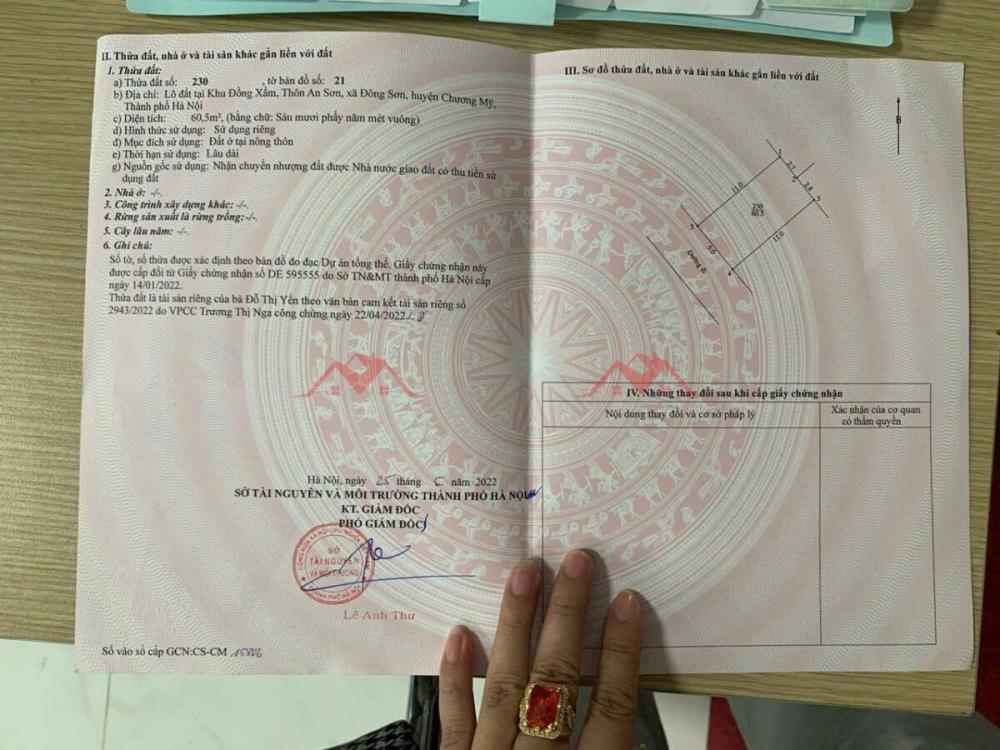 CHÍNH CHỦ BÁN LÔ ĐẤT 60,5M TẠI ĐỒNG XẨM-ĐÔNG SƠN-CHƯƠNG MỸ-HÀ NỘI2608964