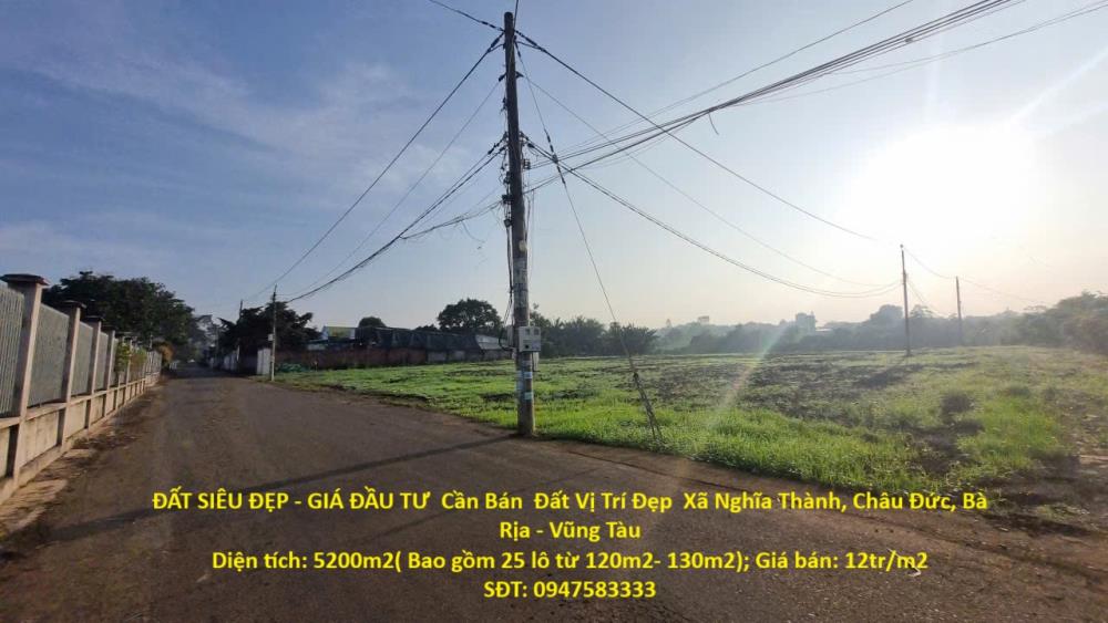 ĐẤT SIÊU ĐẸP - GIÁ ĐẦU TƯ  Cần Bán  Đất Vị Trí Đẹp  Xã Nghĩa Thành, Châu Đức, Bà Rịa - Vũng Tàu2616481