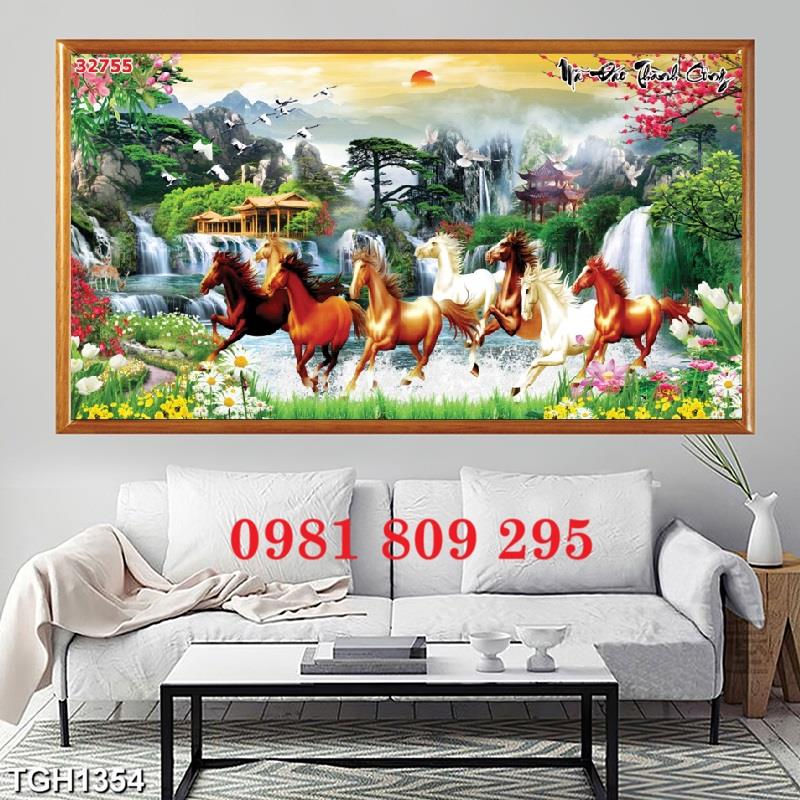  Tranh gạch 3d 8 con ngựa - gạch tranh 3d 2573532