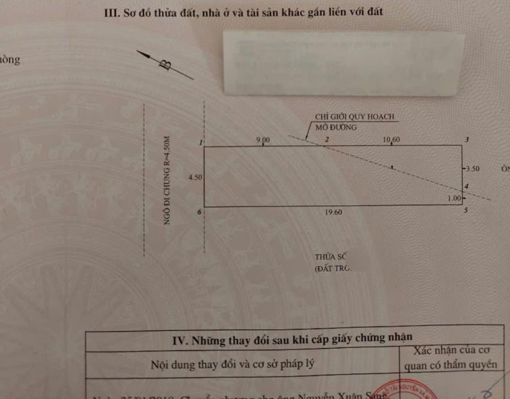 Bán nhà Trực Cát - Lê Chân, 88m ngang 4.5m, 1 tầng, ngõ ~5m, Giá 40 tr/m2479321