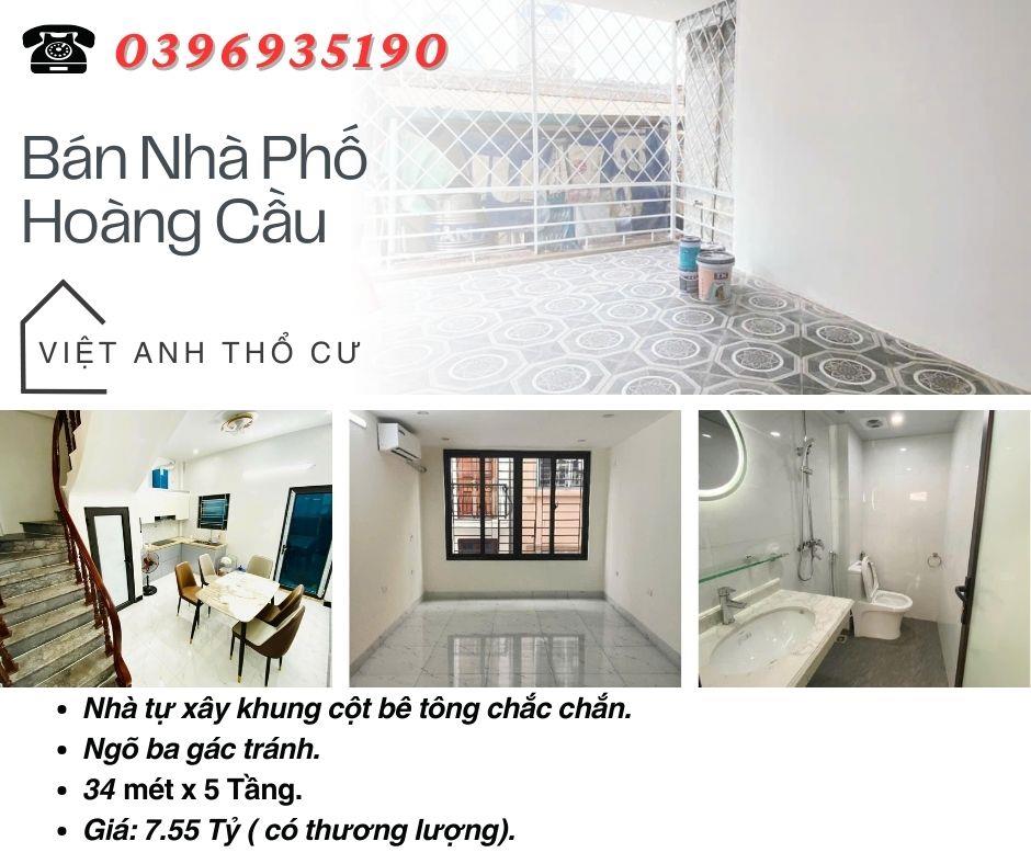 Bán nhà Phố Hoàng Cầu, HaiThoáng Trước Sau, Dân Xây Để Ở, 34mx5T, Giá: 7.55 Tỷ, Lh: 0396935190.2381069