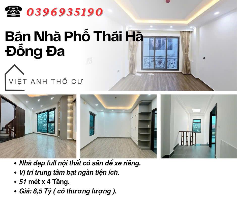 Bán nhà Thái Hà Đống Đa_Ngõ Trước Nhà Thoáng_Diện Tích Hiếm Tầm Tiền_51mx4T_Giá: 8.5 Tỷ, Lh: 0396935190.2482189