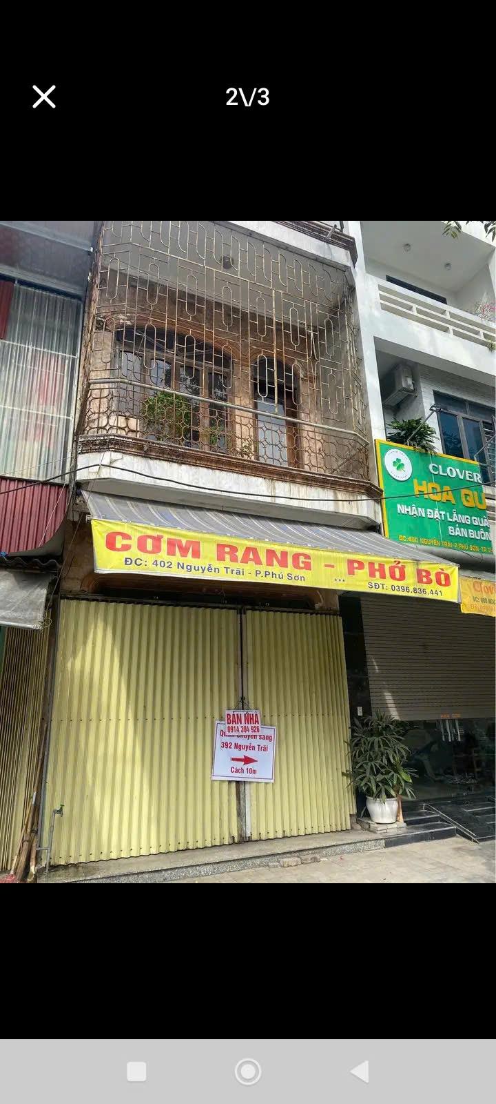 CHÍNH CHỦ CẦN BÁN  NHÀ 2 TẦNG MẶT ĐƯỜNG Tại NGUYỄN TRÃI , P. Phú Sơn, TP. Thanh Hóa, Tỉnh Thanh Hóa2640555